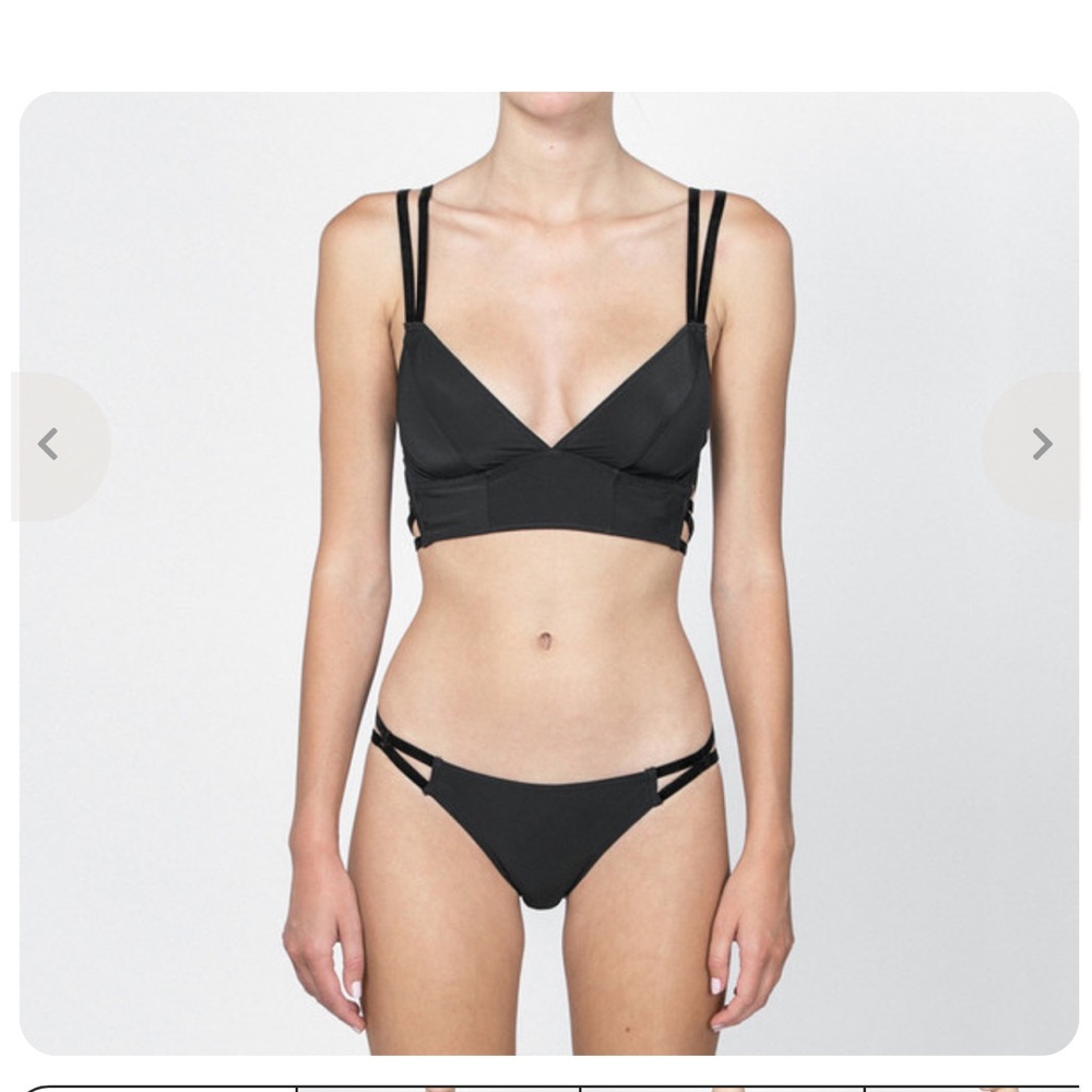 Black Strappy Bralette and Bikini Brief Set